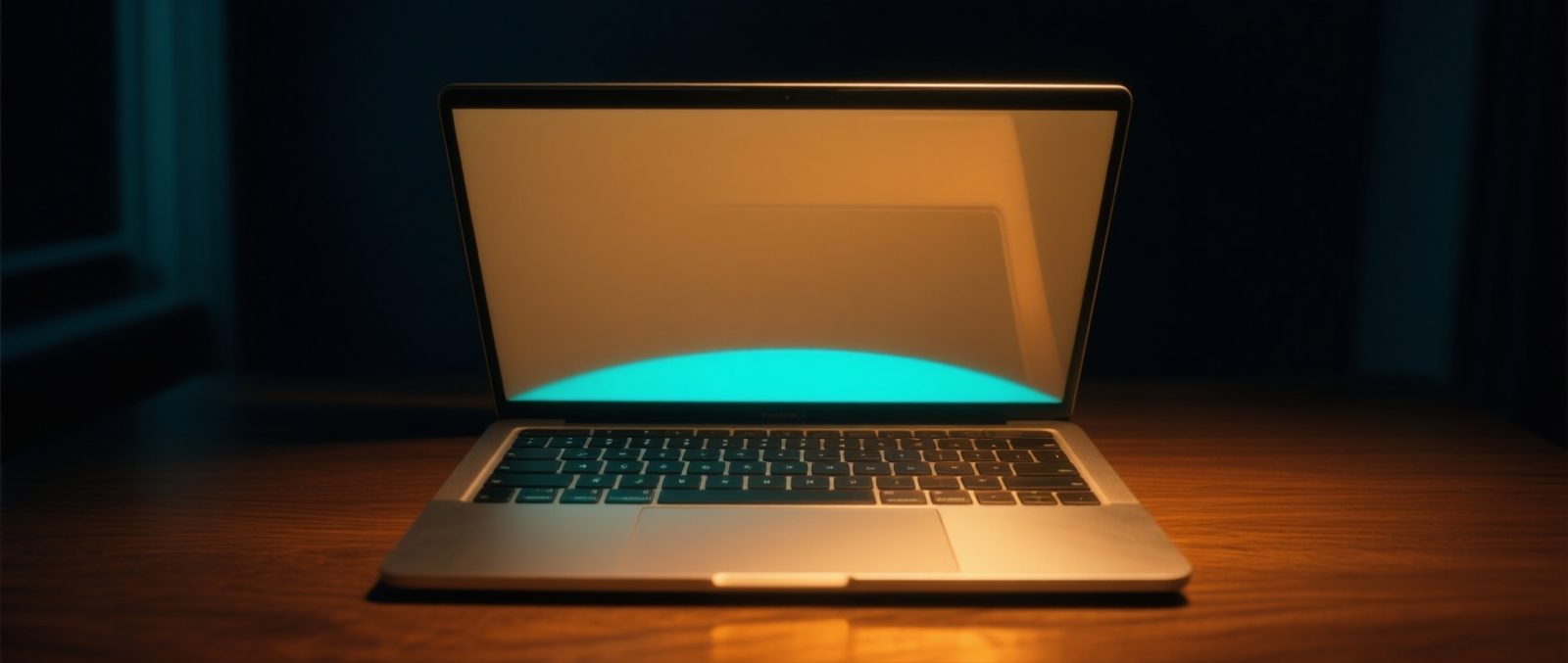 Laptop open in a dark room — local ANE measurement on personal hardware